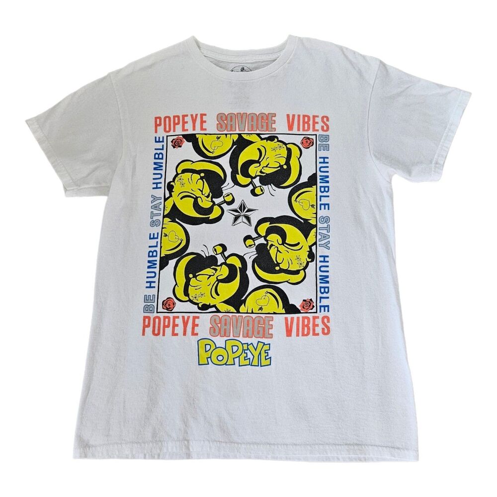Popeye T-Shirt Men's Medium Savage Vibes Be Humble Stay Humble‎